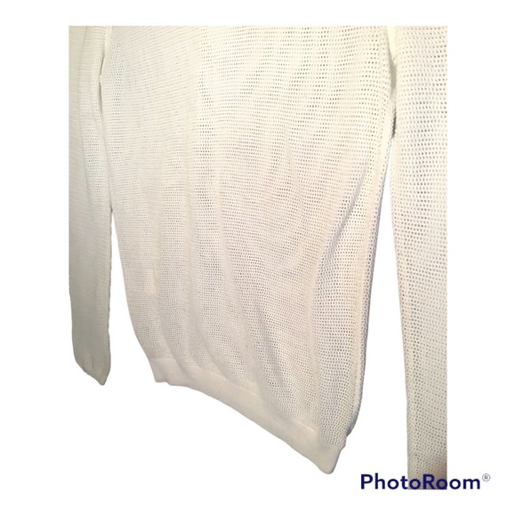Mens Acne Studios Mesh Net Long Sleeve Shirt.  Color: Ivory/Cream Size:  Small - Picture 5 of 6